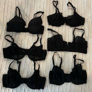 Bundle of 6 black bras